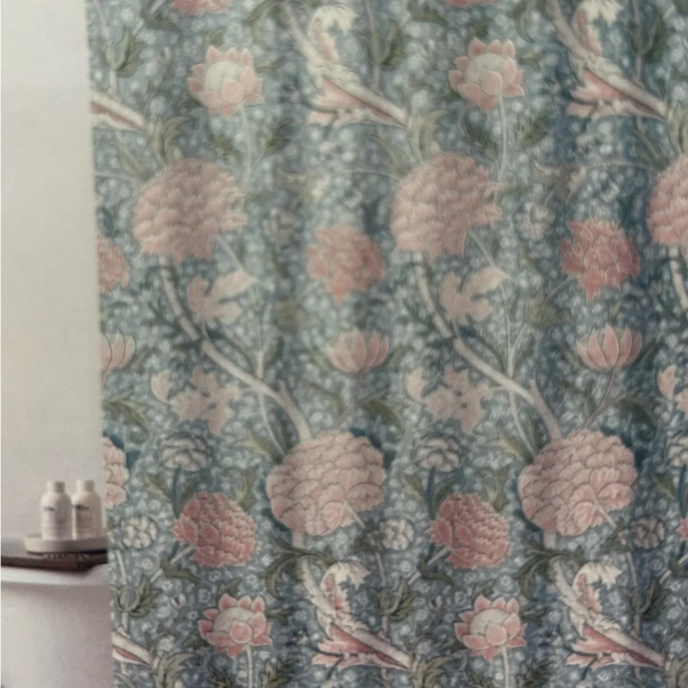 William Morris & Co Shower Curtain CRAY Blue Pink Green 72x72